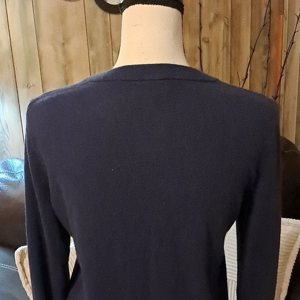 Kate Spade New York Live Colorfully Blue Bows Button Front Cardigan Sweater - Picture 8 of 11